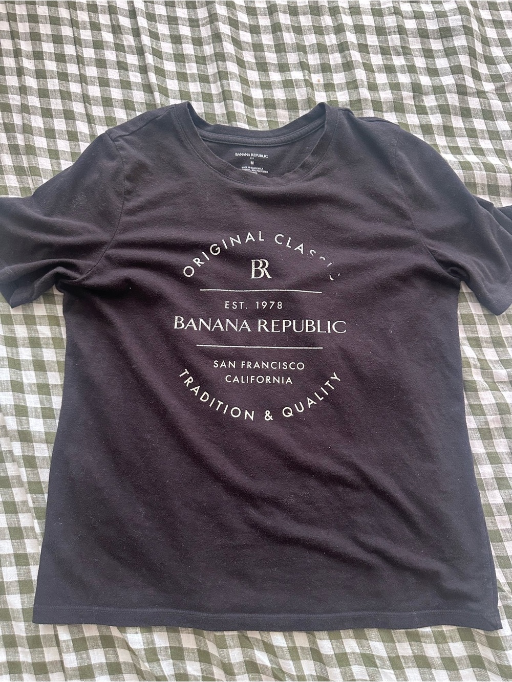 Banana Republic Black Short Sleeve Logo Tee